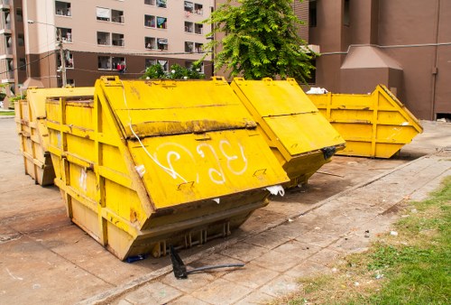 Commercial skip on a business site in Hornsey