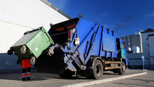 Hazardous waste containers in Hornsey disposal facility