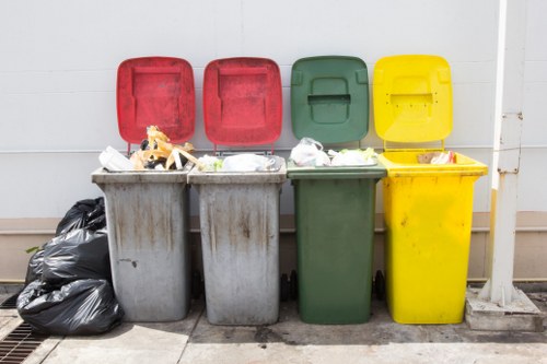 Residential area with a skip bin placement