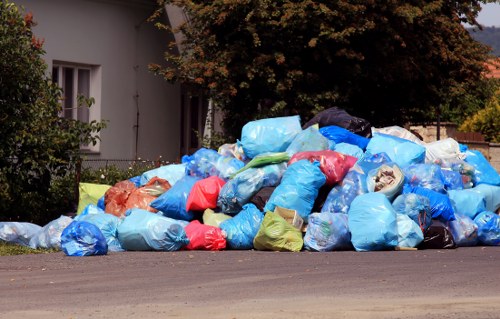 Professional rubbish removal team in action